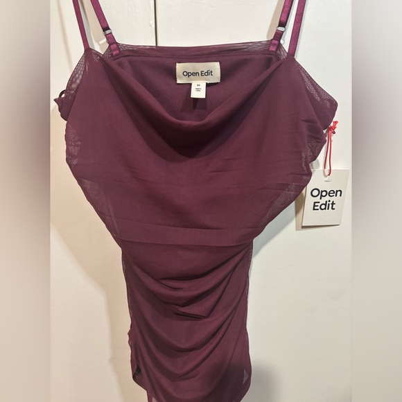 Open Edit Purple Ruched Cami Top - Picture 2 of 6